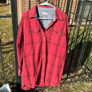 Outerknown blanket shirt, M, red plaid
